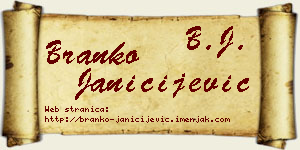 Branko Janičijević vizit kartica